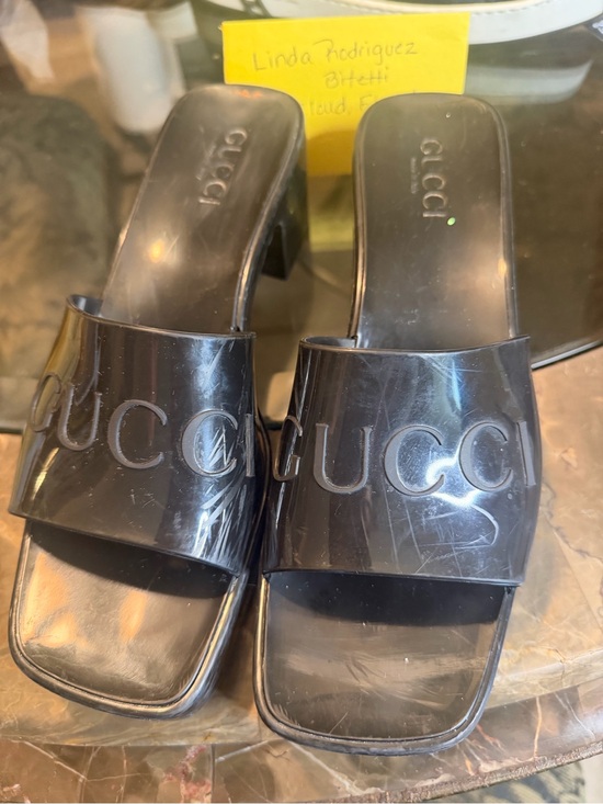 Gucci Shoes - Gucci Black Logo Mule Sandals
